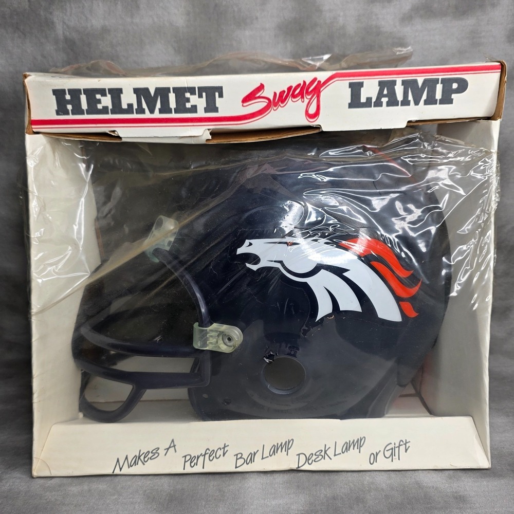 DENVER BRONCOS Vintage Helmet Swag Lamp P&K Products‎ w/Hanging Chain & Hook Set
